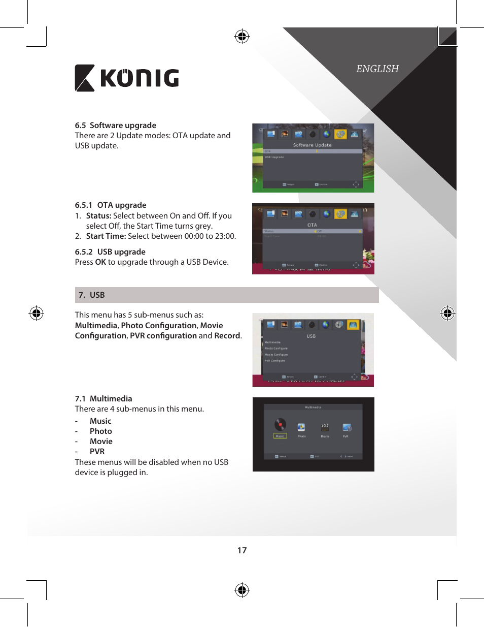 English | Konig Electronic High-definition DVB-T2 receiver User Manual | Page 17 / 404