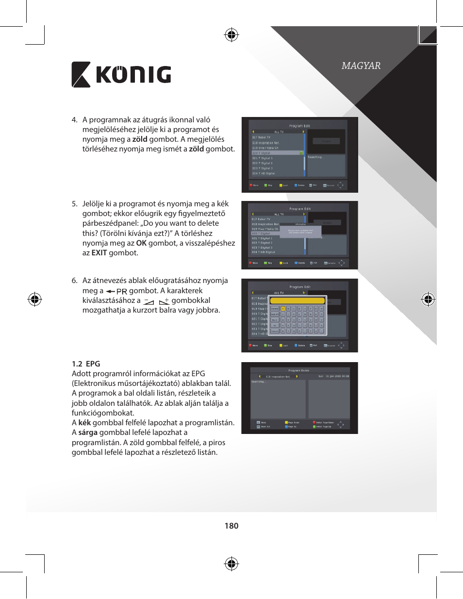 Magyar | Konig Electronic High-definition DVB-T2 receiver User Manual | Page 180 / 404