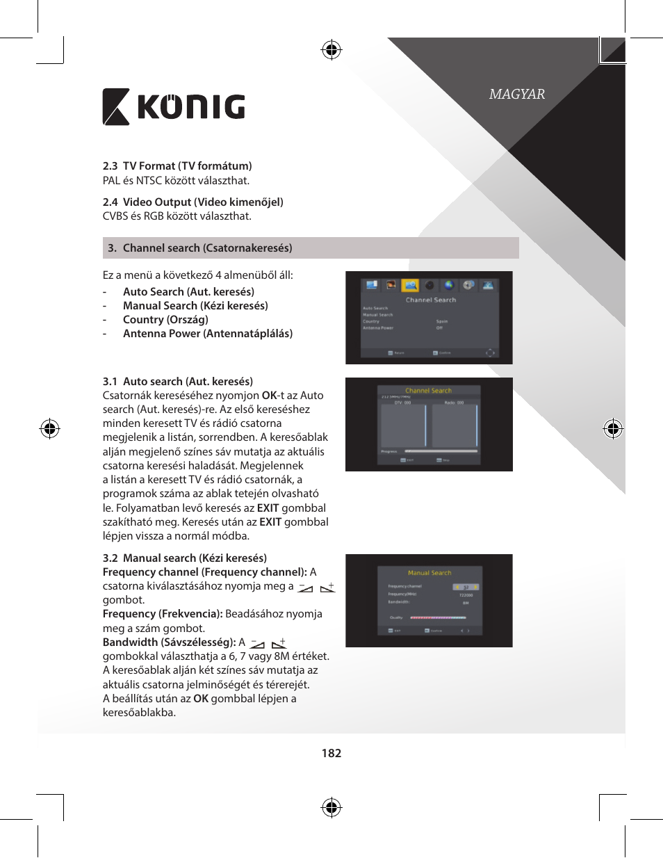 Magyar | Konig Electronic High-definition DVB-T2 receiver User Manual | Page 182 / 404