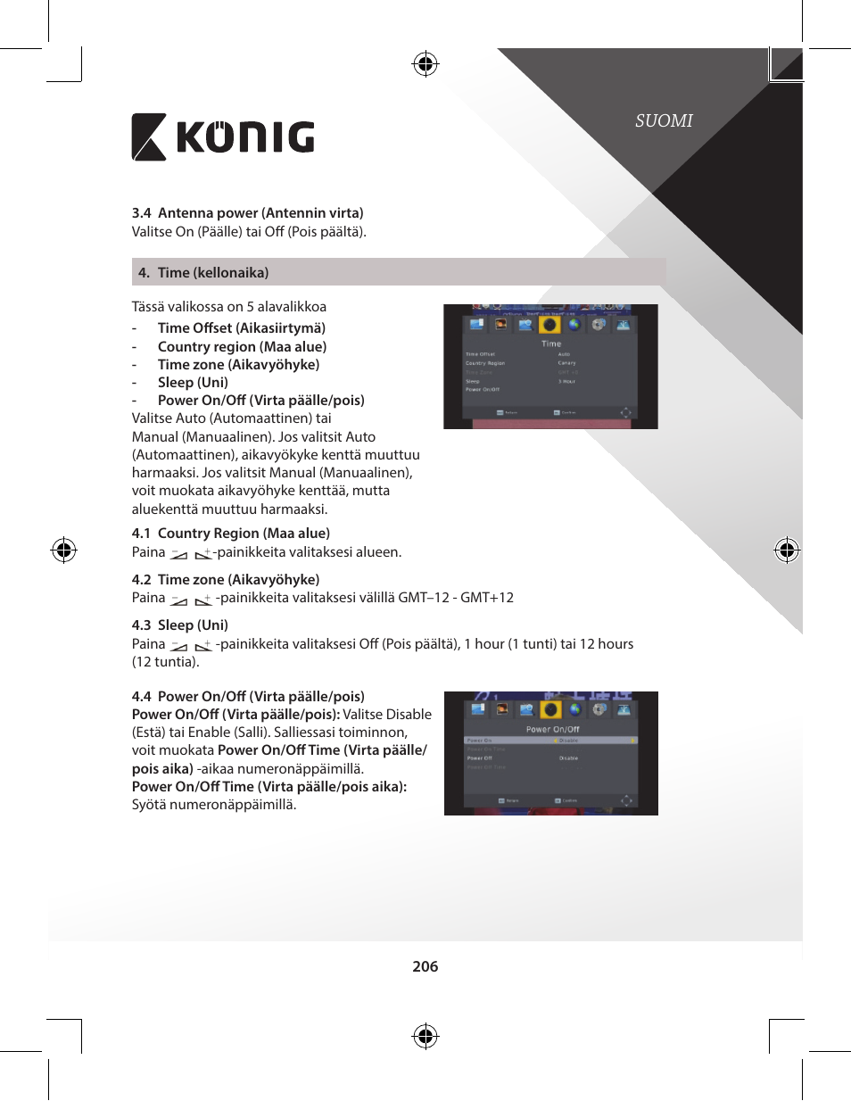 Suomi | Konig Electronic High-definition DVB-T2 receiver User Manual | Page 206 / 404