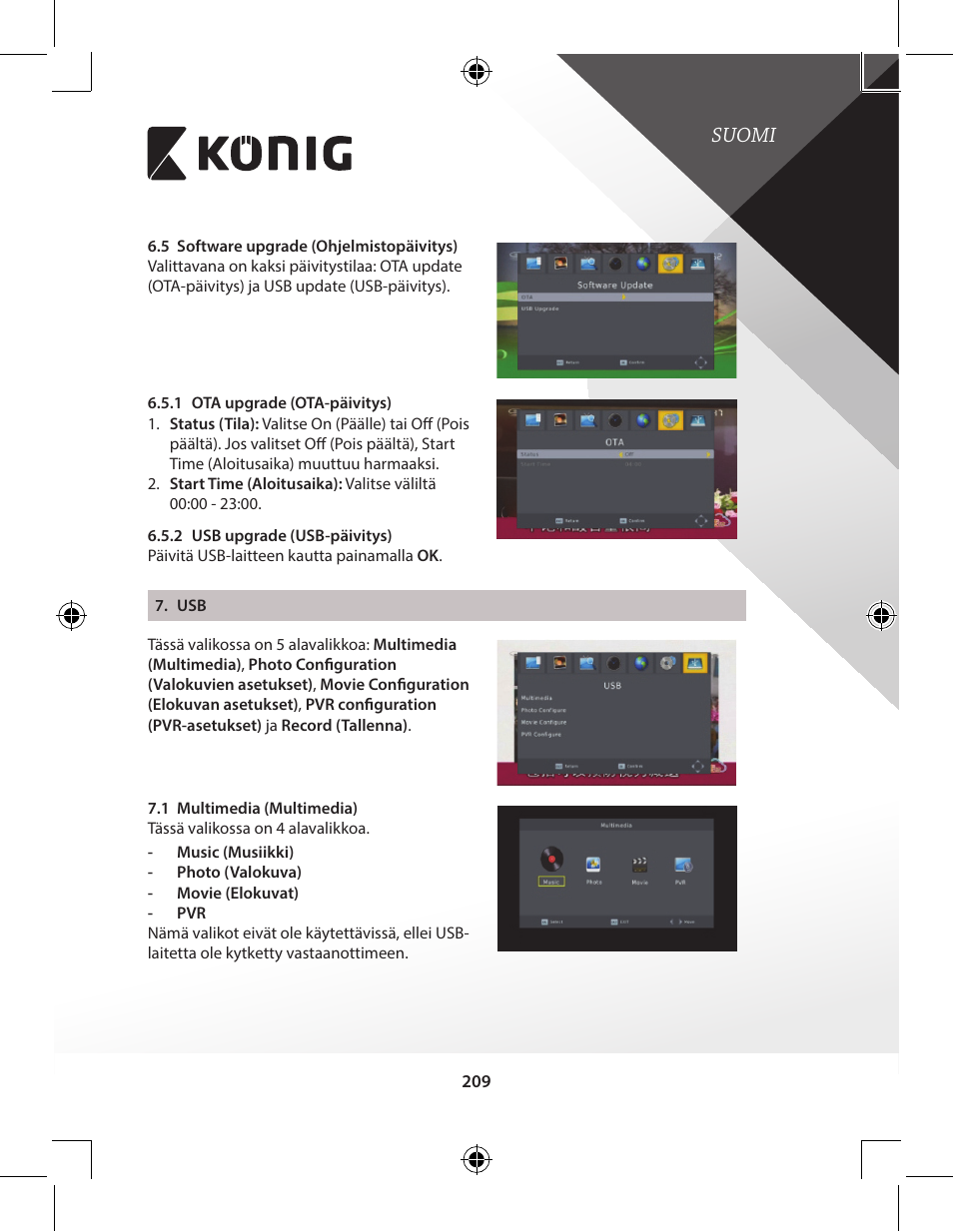 Suomi | Konig Electronic High-definition DVB-T2 receiver User Manual | Page 209 / 404