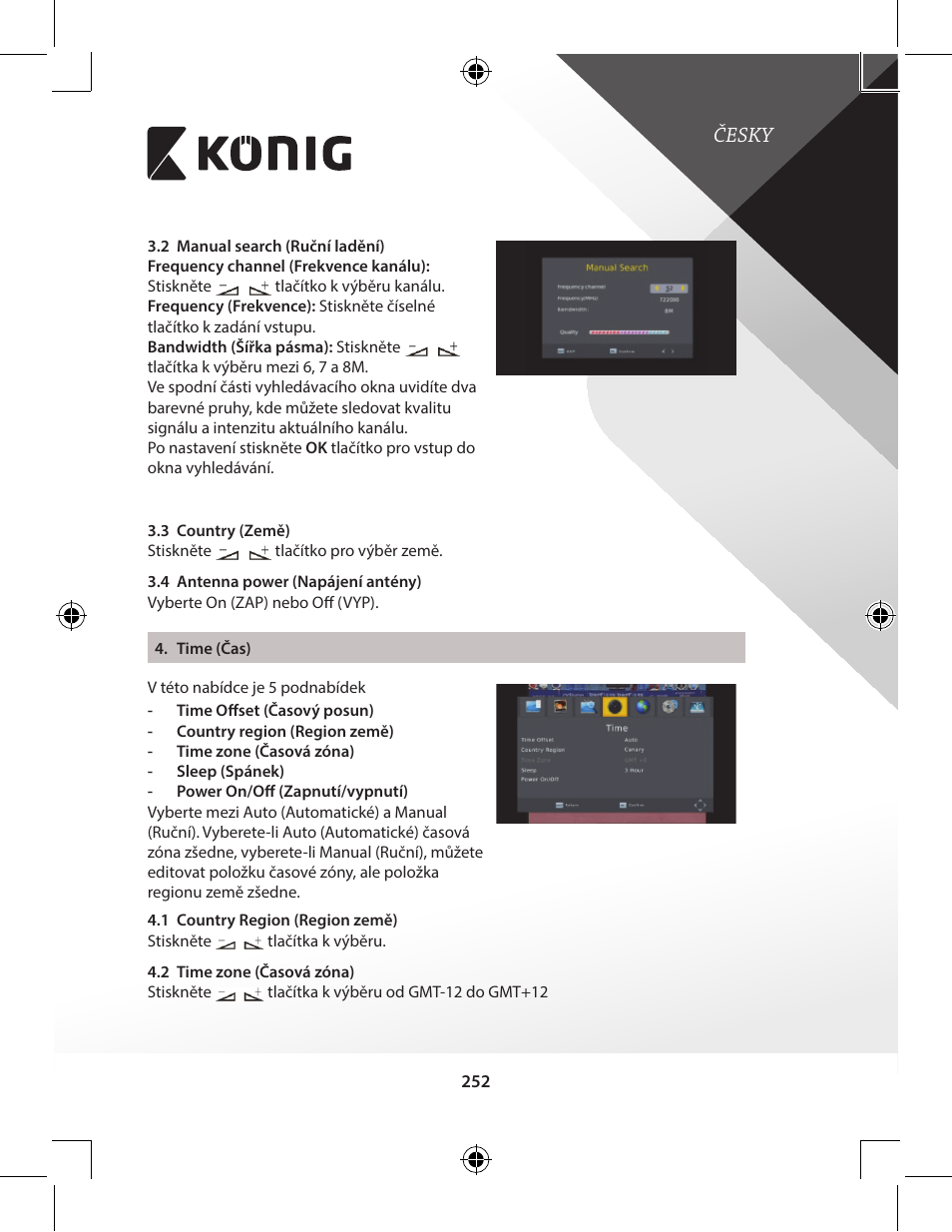 Česky | Konig Electronic High-definition DVB-T2 receiver User Manual | Page 252 / 404