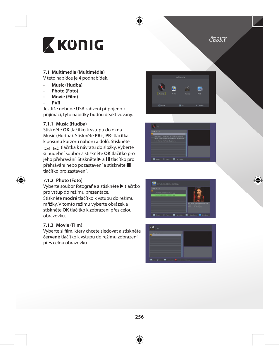 Česky | Konig Electronic High-definition DVB-T2 receiver User Manual | Page 256 / 404