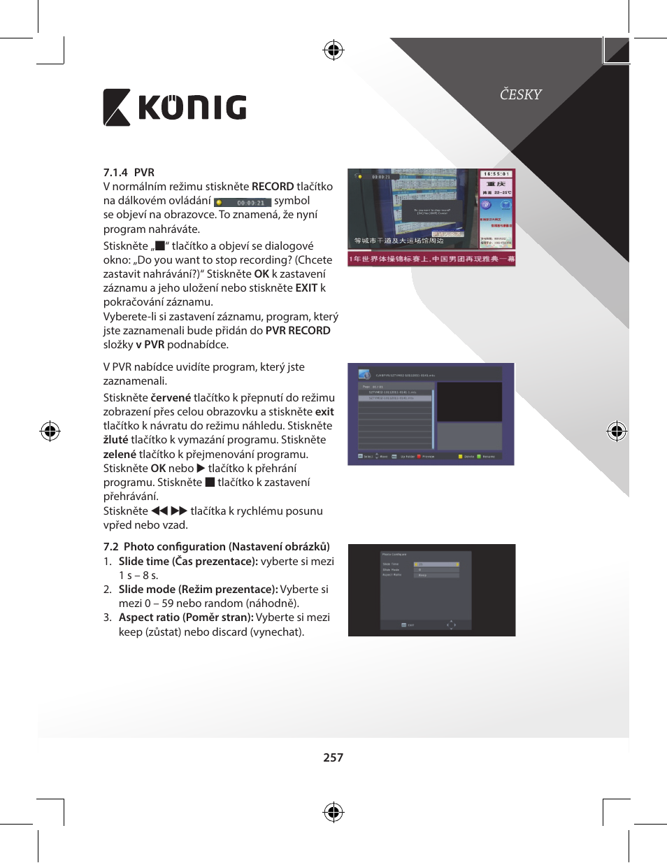 Česky | Konig Electronic High-definition DVB-T2 receiver User Manual | Page 257 / 404