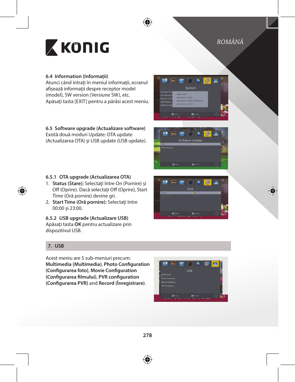 Română | Konig Electronic High-definition DVB-T2 receiver User Manual | Page 278 / 404