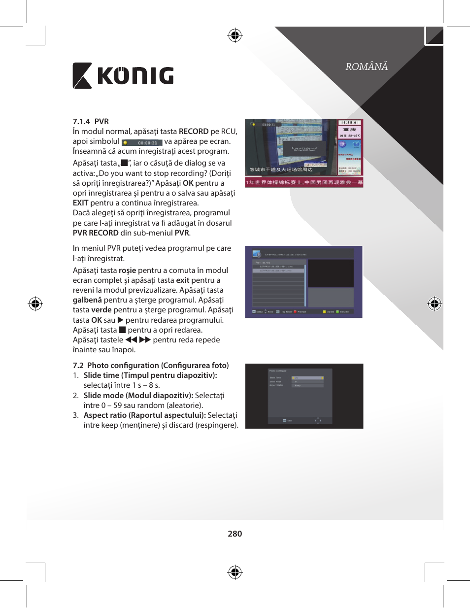 Română | Konig Electronic High-definition DVB-T2 receiver User Manual | Page 280 / 404