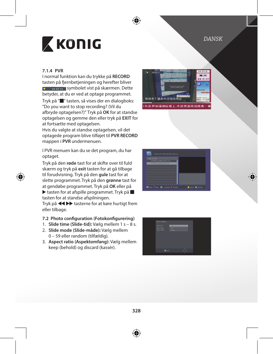 Dansk | Konig Electronic High-definition DVB-T2 receiver User Manual | Page 328 / 404