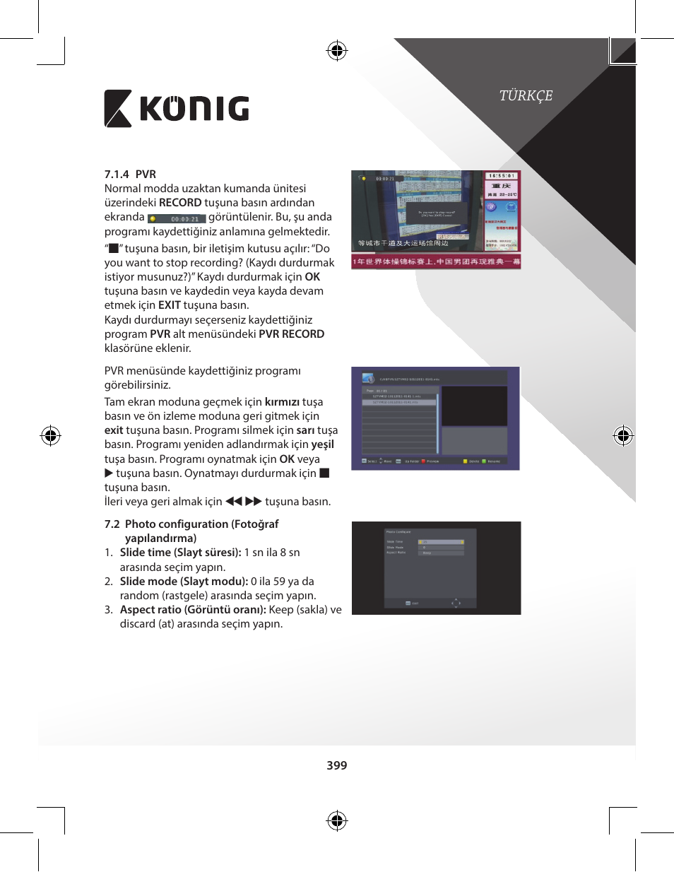 Türkçe | Konig Electronic High-definition DVB-T2 receiver User Manual | Page 399 / 404