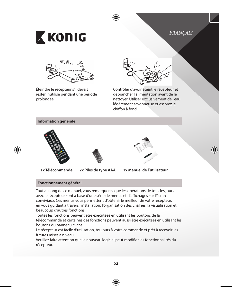 Français | Konig Electronic High-definition DVB-T2 receiver User Manual | Page 52 / 404