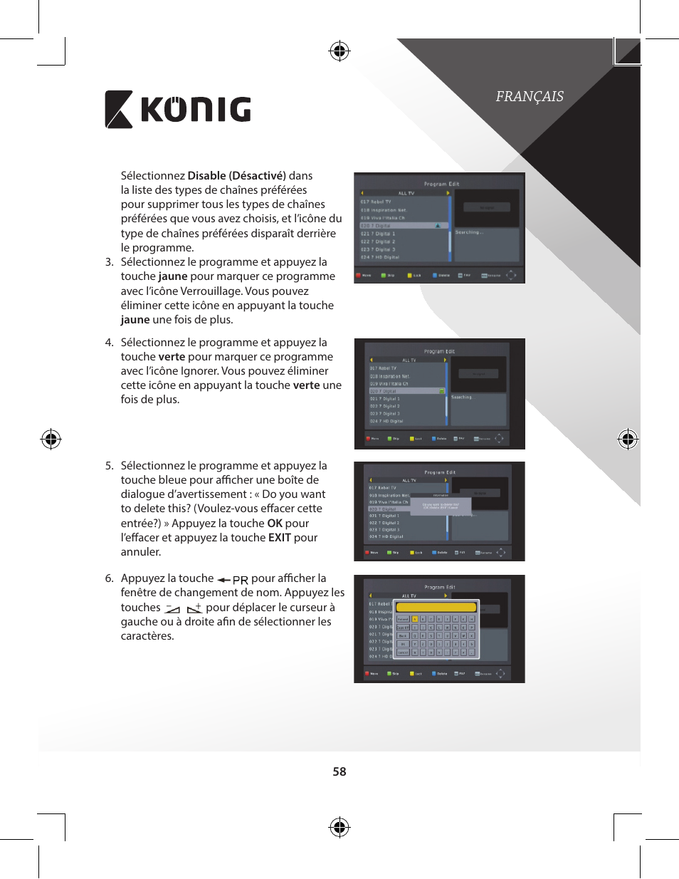 Français | Konig Electronic High-definition DVB-T2 receiver User Manual | Page 58 / 404