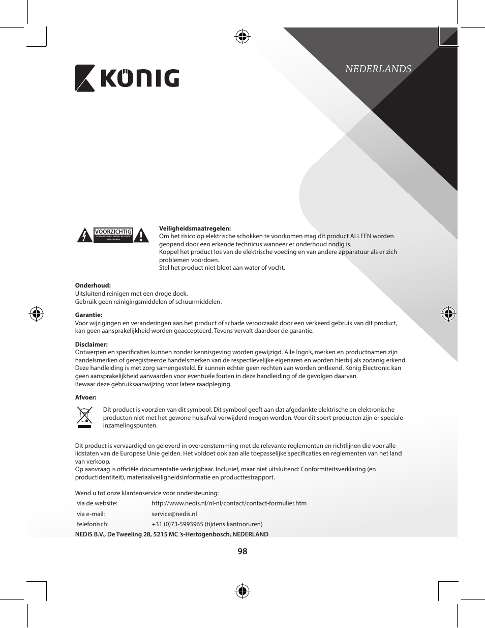 Nederlands | Konig Electronic High-definition DVB-T2 receiver User Manual | Page 98 / 404