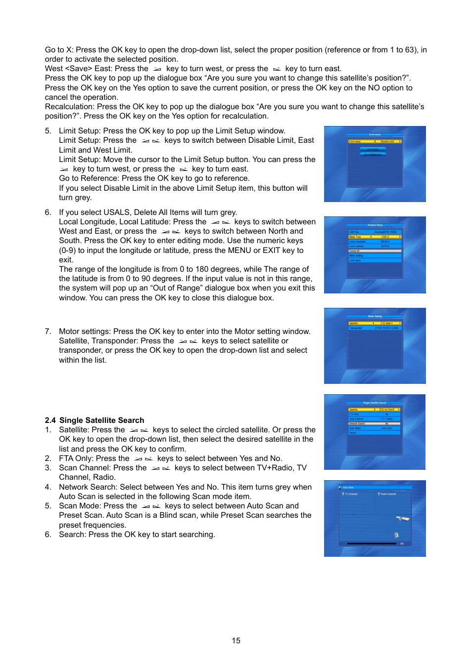 Single satellite search | Konig Electronic High definition DVB-S2 plug-in receiver User Manual | Page 15 / 27