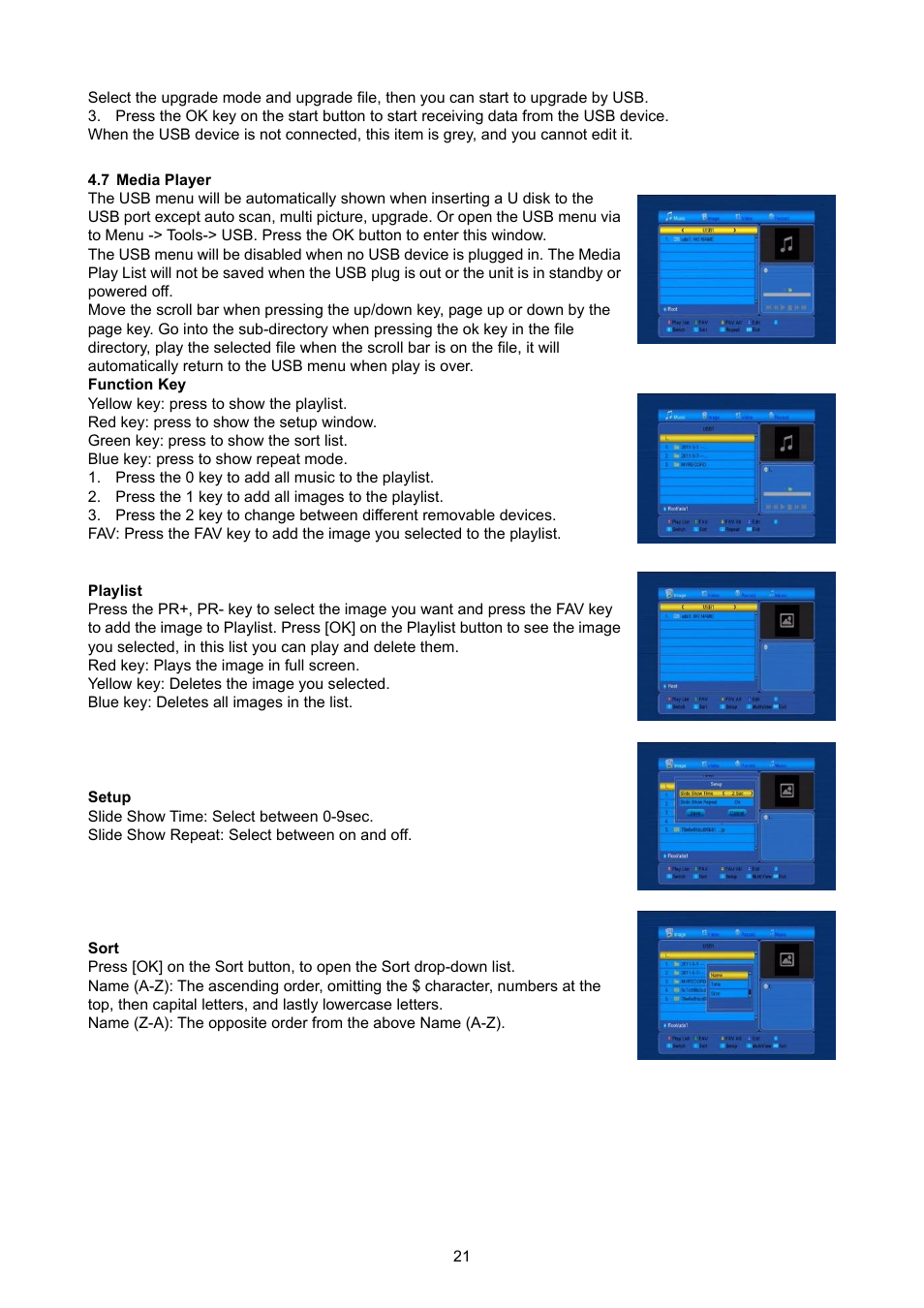 Media player | Konig Electronic High definition DVB-S2 plug-in receiver User Manual | Page 21 / 27
