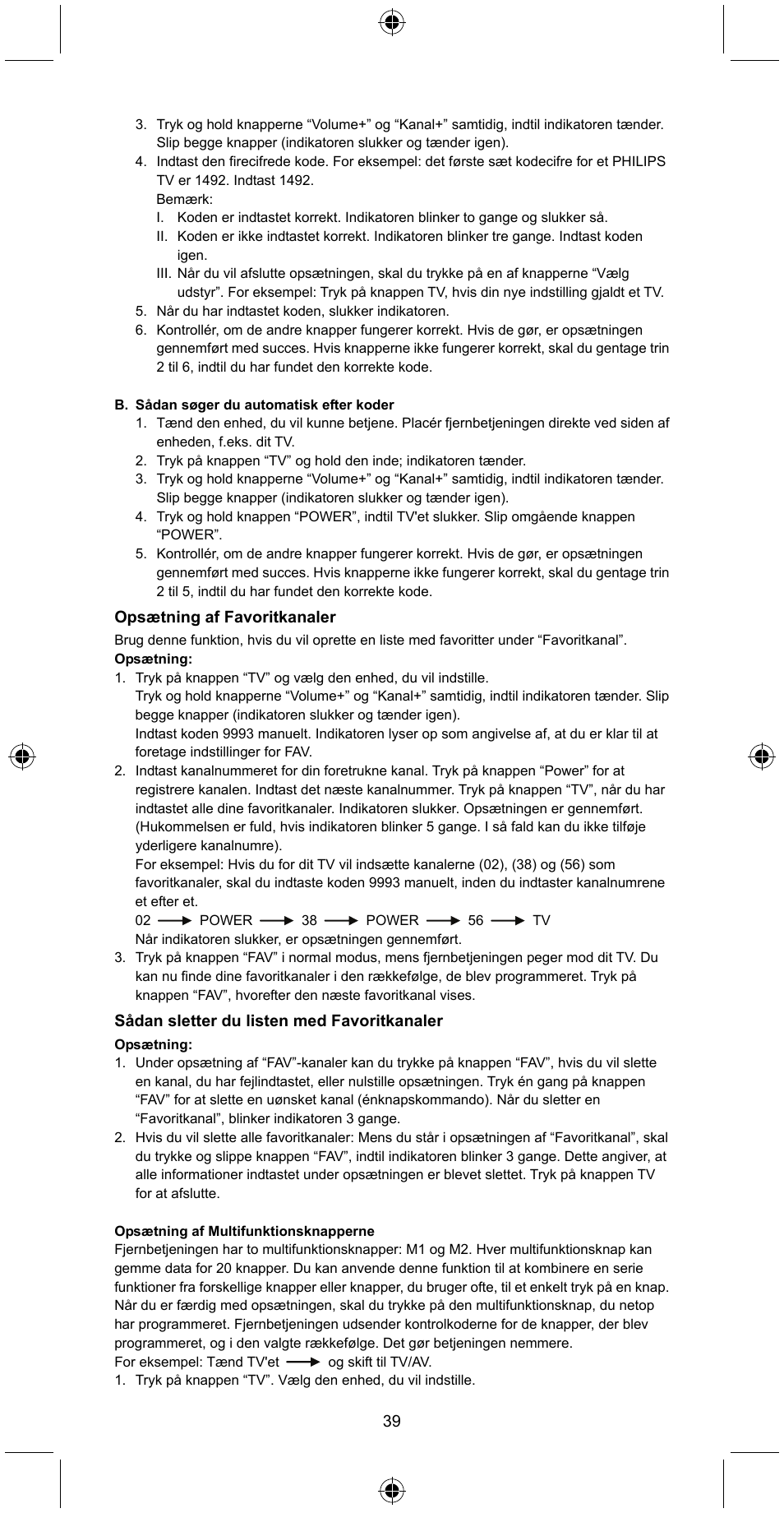 Konig Electronic Universal remote control for 1 TV User Manual | Page 39 / 47