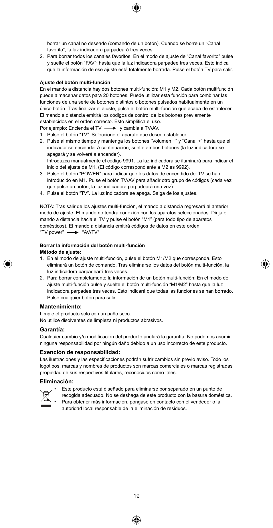 Konig Electronic Universal remote control for 2 devices User Manual | Page 19 / 47