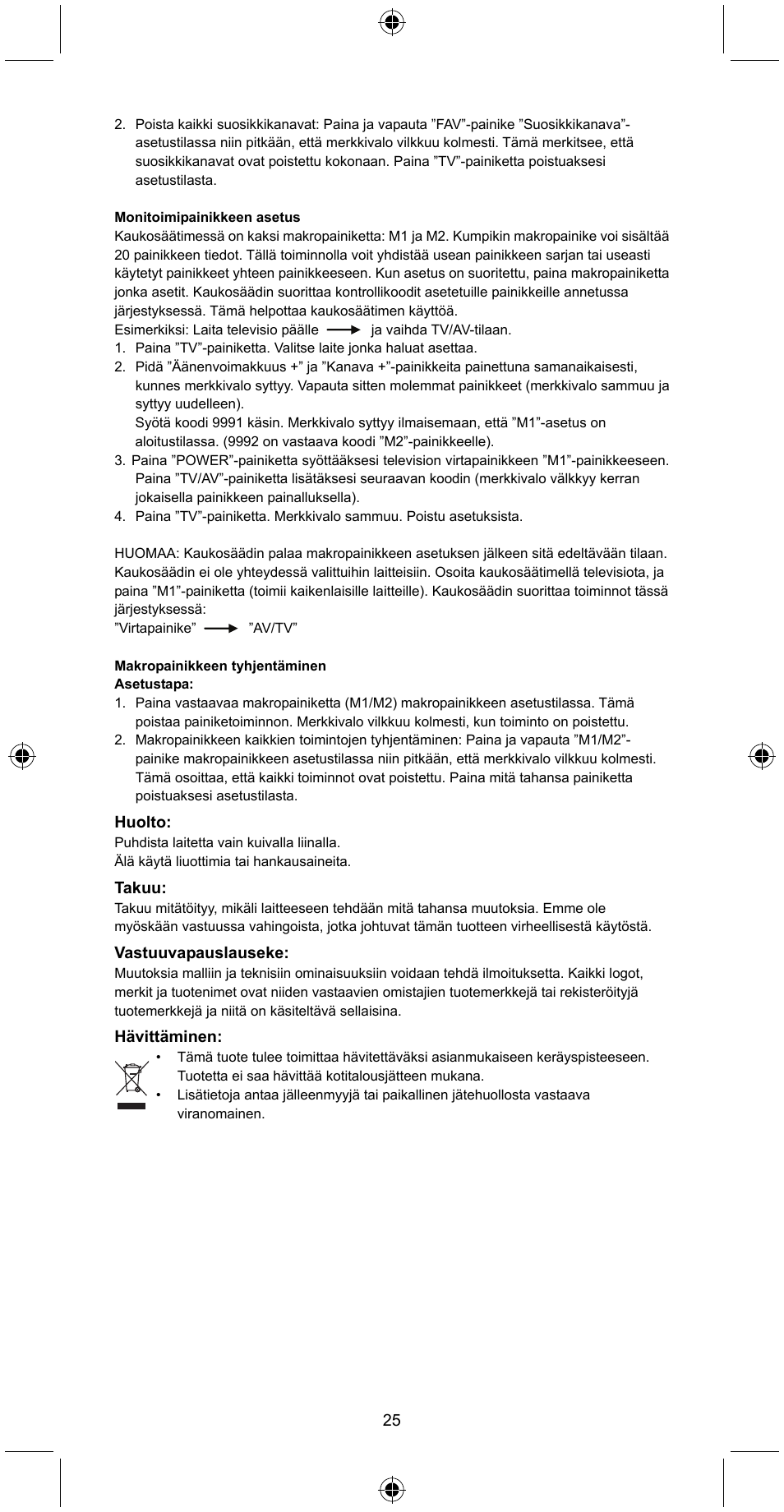 Konig Electronic Universal remote control for 2 devices User Manual | Page 25 / 47
