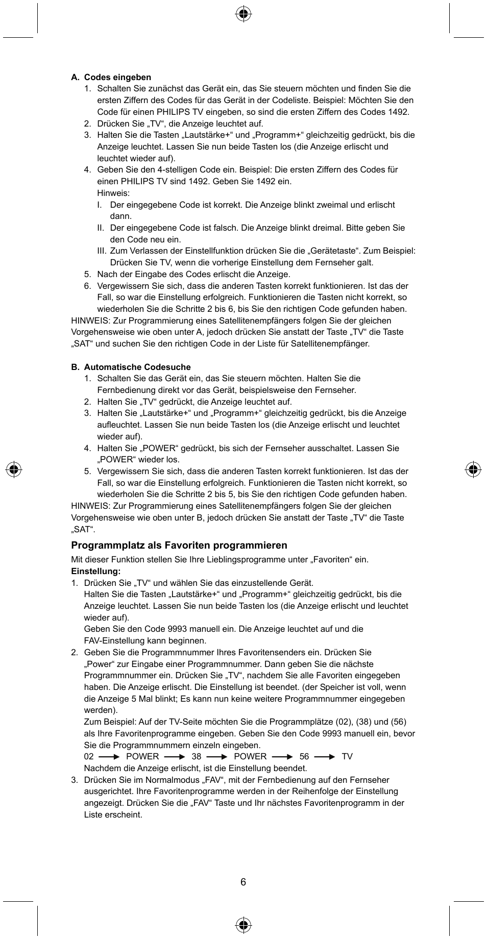 Konig Electronic Universal remote control for 2 devices User Manual | Page 6 / 47