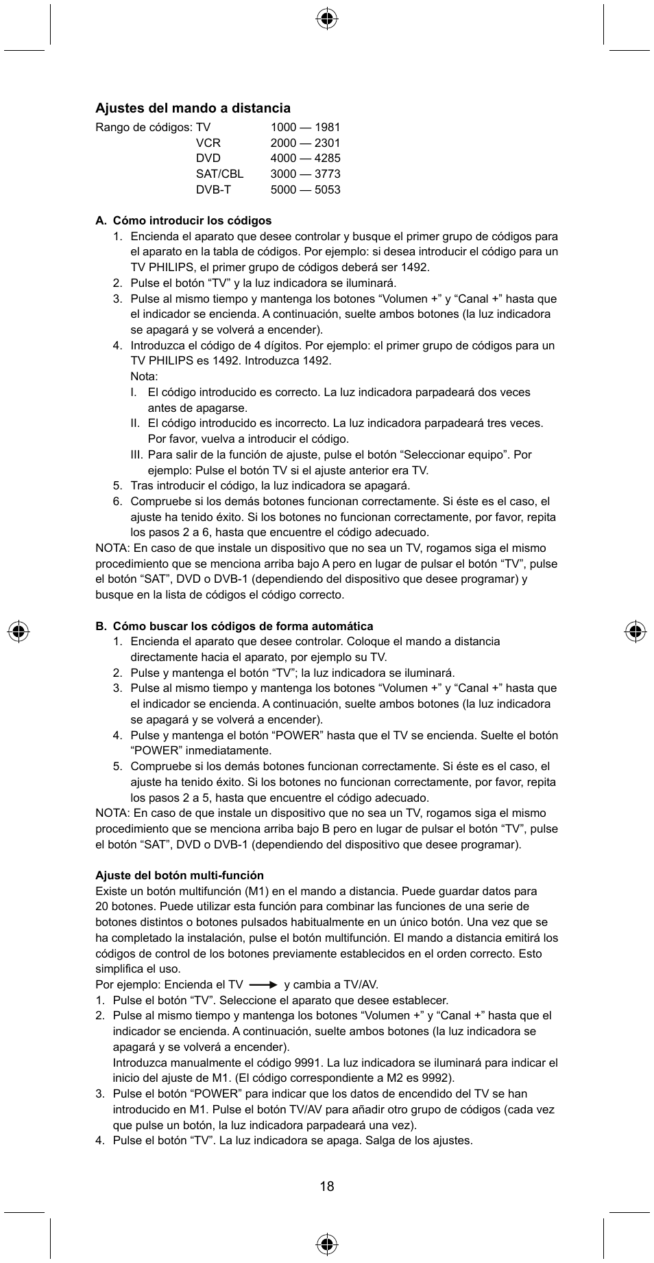 Konig Electronic Universal remote control for 4 devices User Manual | Page 18 / 45