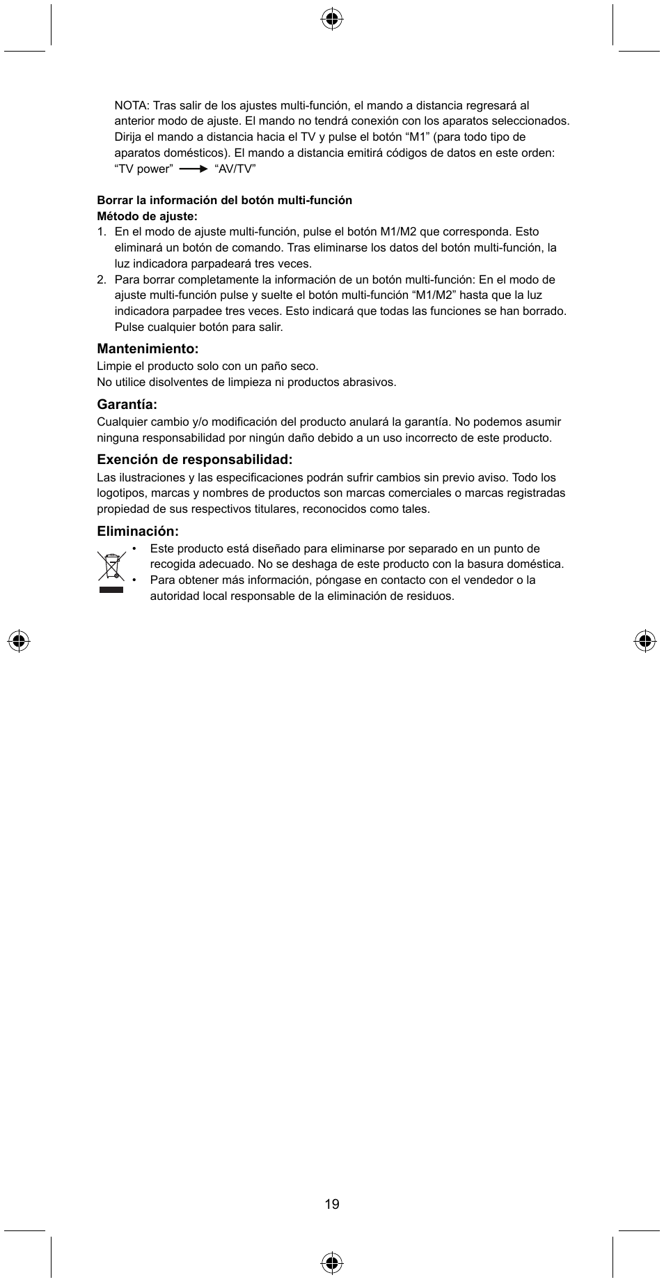 Konig Electronic Universal remote control for 4 devices User Manual | Page 19 / 45