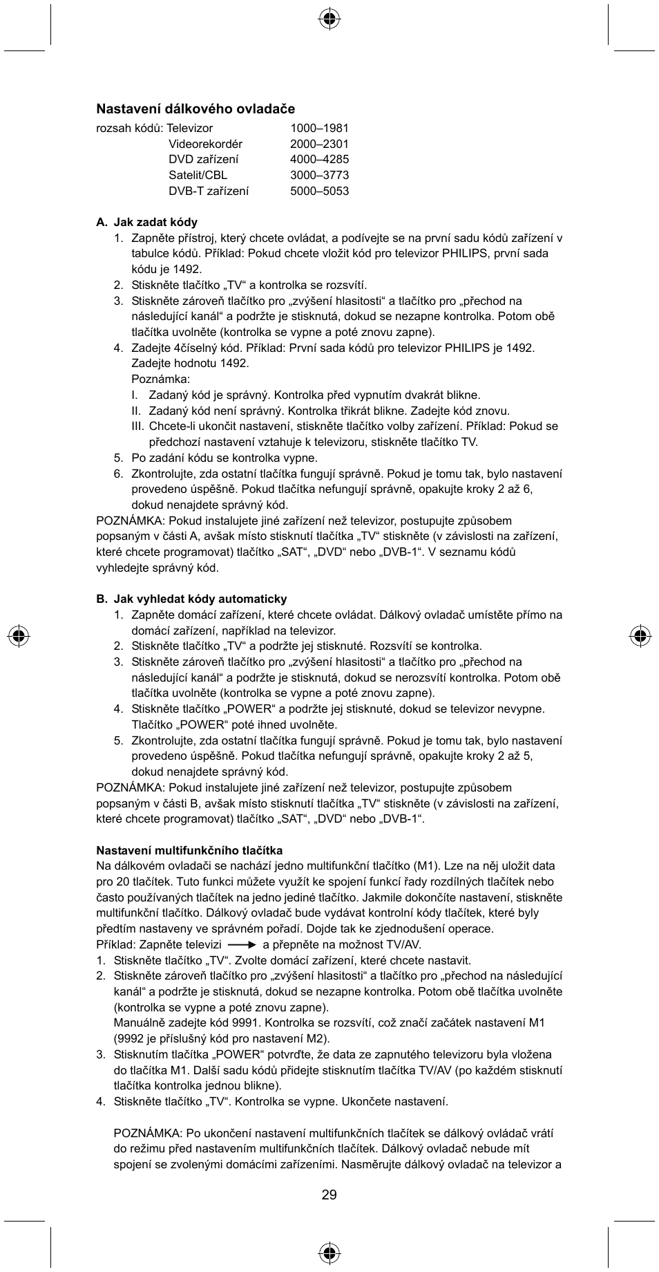 Konig Electronic Universal remote control for 4 devices User Manual | Page 29 / 45