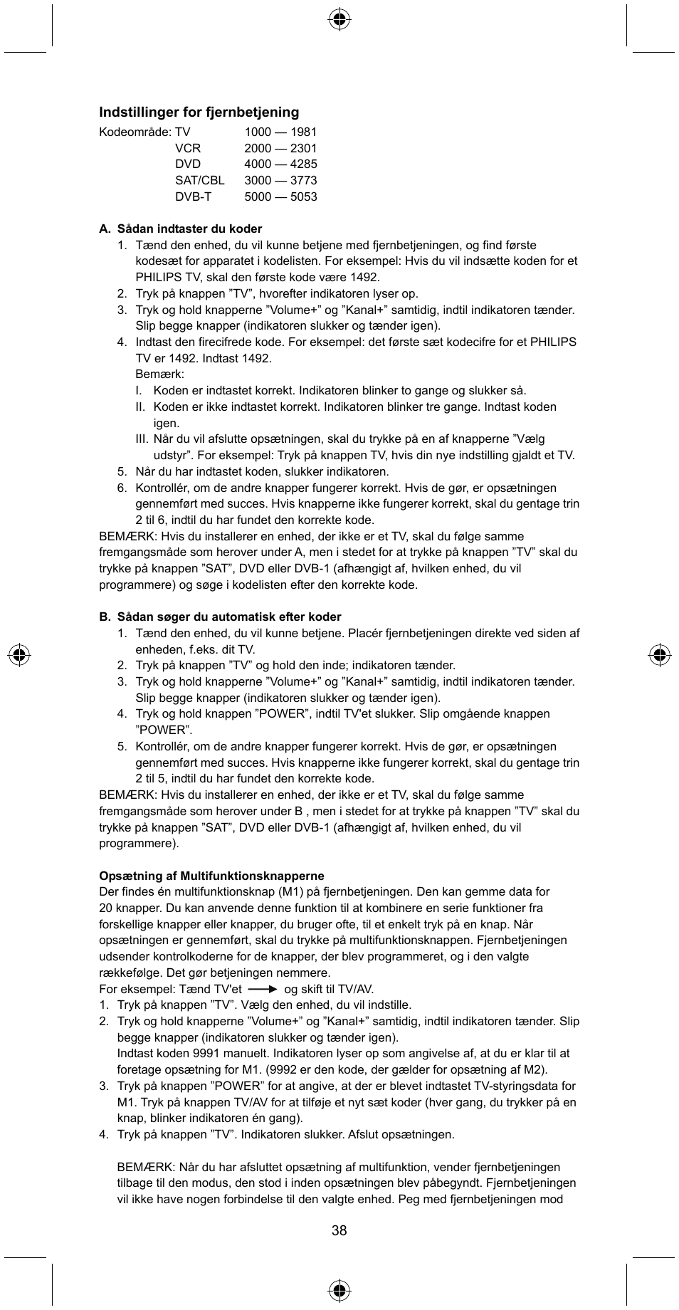 Konig Electronic Universal remote control for 4 devices User Manual | Page 38 / 45