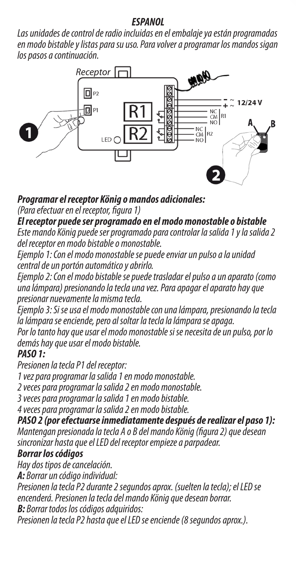 Konig Electronic Radio frequency indoor kit for home automation 2 remote controls fixed code User Manual | Page 12 / 20