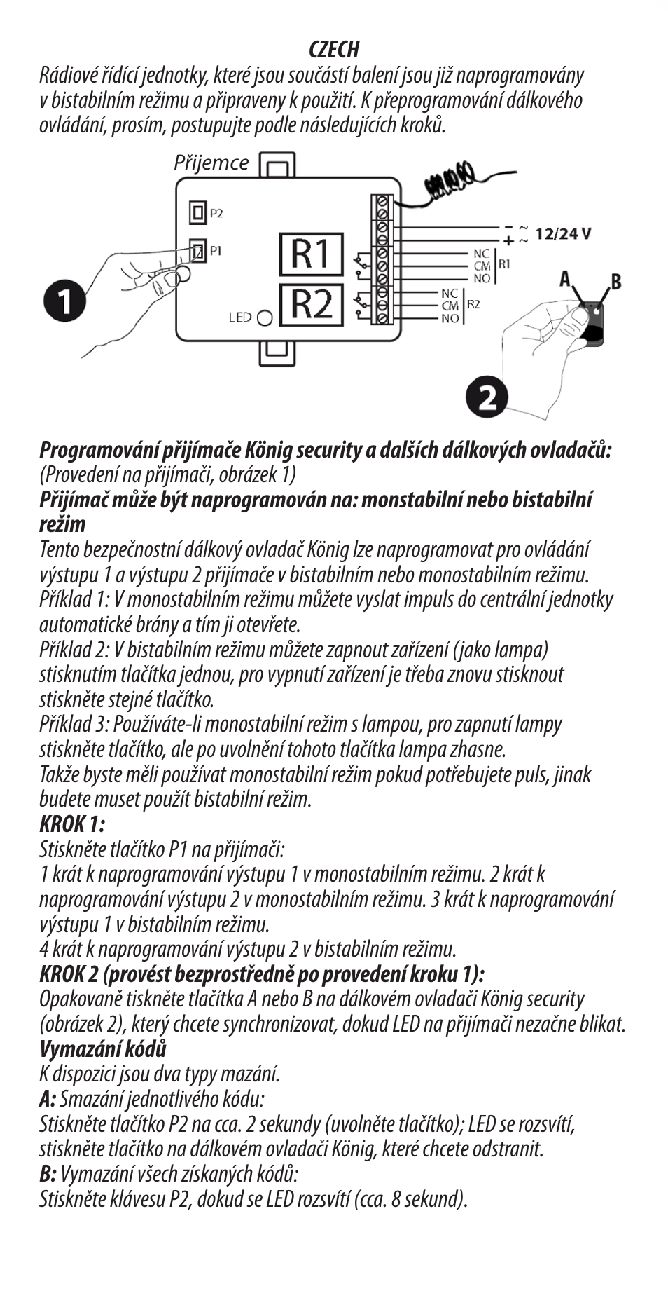 Konig Electronic Radio frequency indoor kit for home automation 2 remote controls fixed code User Manual | Page 14 / 20