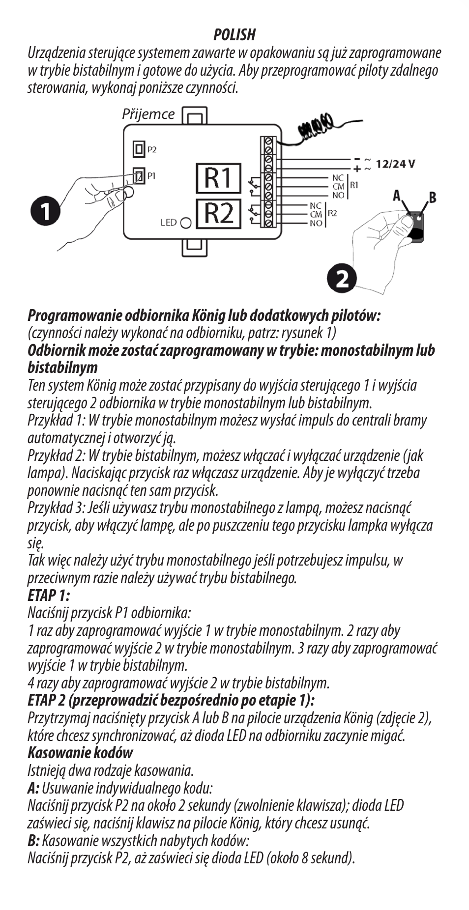 Konig Electronic Radio frequency indoor kit for home automation 2 remote controls fixed code User Manual | Page 16 / 20