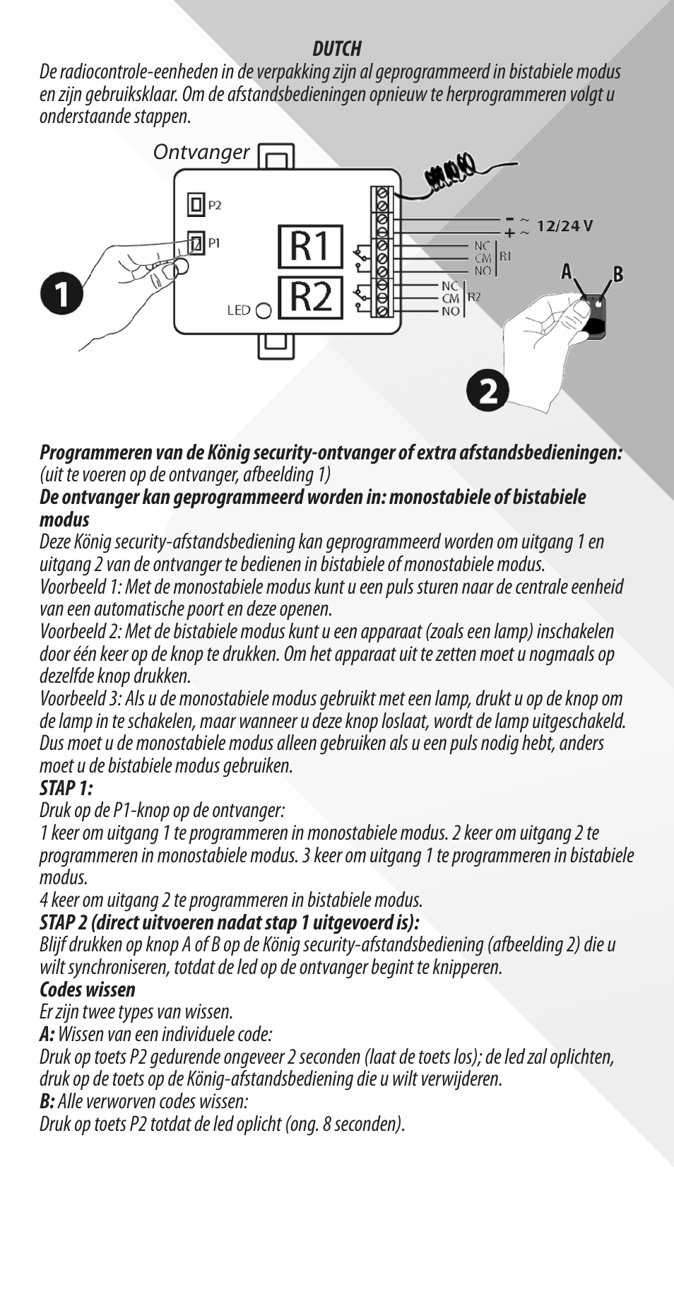 Konig Electronic Radio frequency indoor kit for home automation 2 remote controls fixed code User Manual | Page 3 / 20