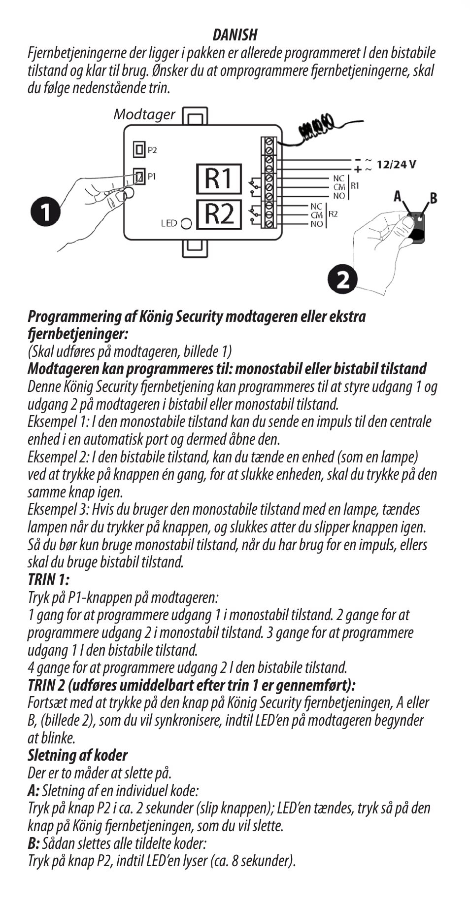 Konig Electronic Radio frequency indoor kit for home automation 2 remote controls fixed code User Manual | Page 4 / 20