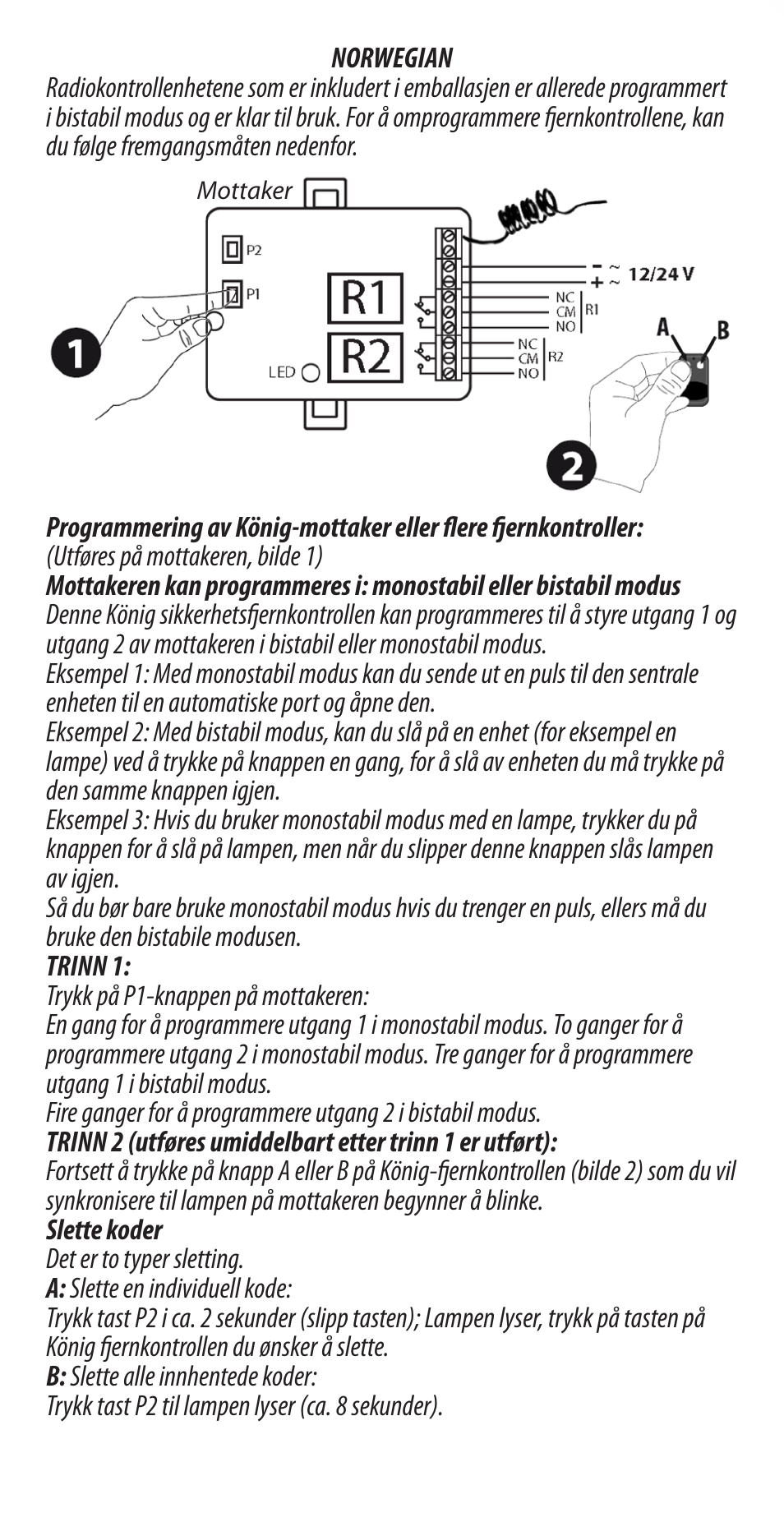 Konig Electronic Radio frequency indoor kit for home automation 2 remote controls fixed code User Manual | Page 6 / 20