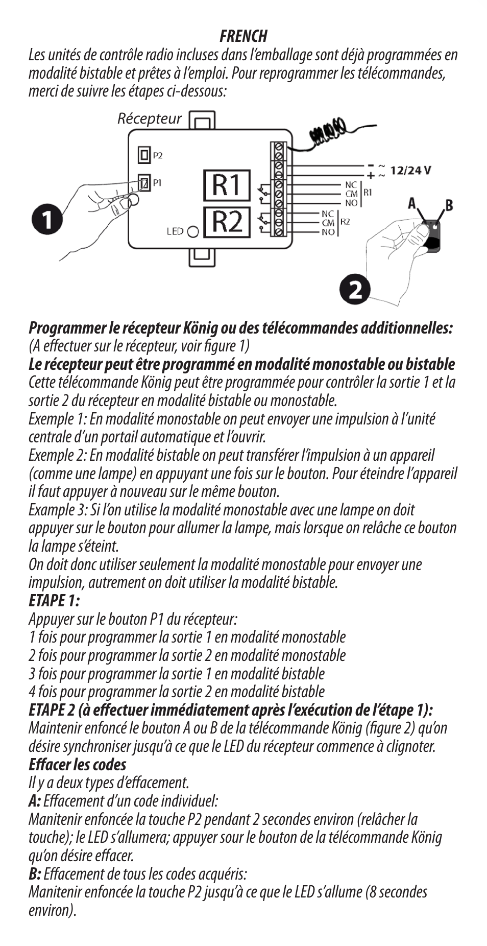 Konig Electronic Radio frequency indoor kit for home automation 2 remote controls fixed code User Manual | Page 8 / 20