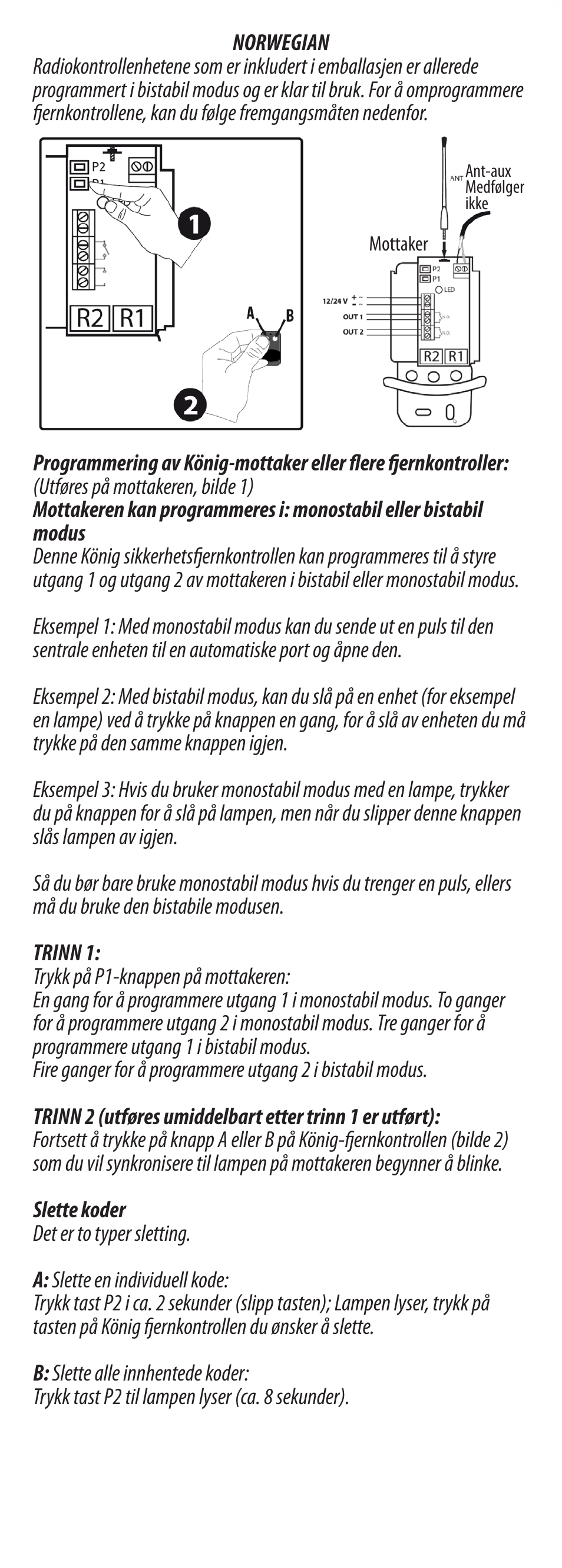 Konig Electronic Konig radio frequency outdoor kit for home automation 2 remote controls fixed code User Manual | Page 6 / 20