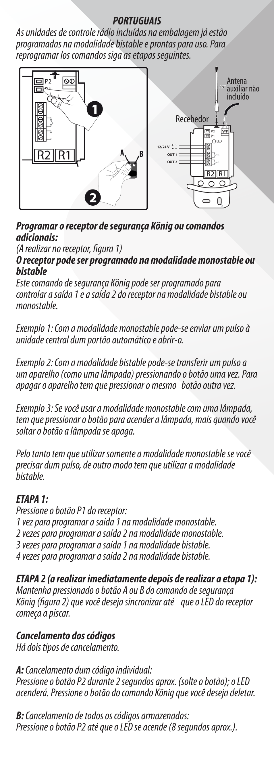 Konig Electronic Radio frequency outdoor security kit for home automation 2 remote controls rolling code User Manual | Page 11 / 20