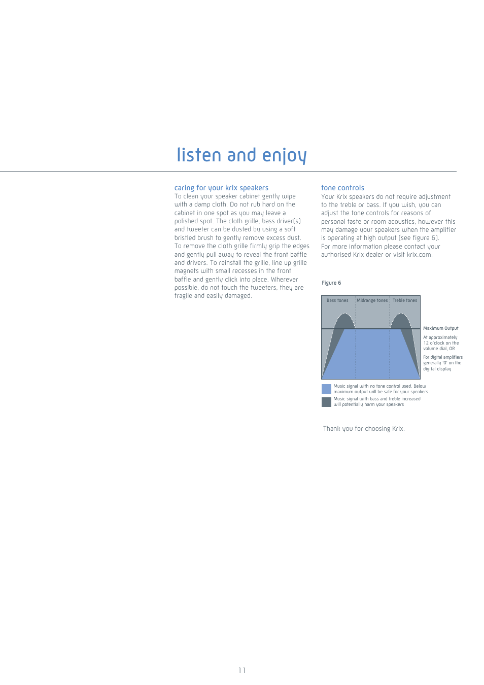 Listen and enjoy | Krix Tryptix User Manual | Page 11 / 12