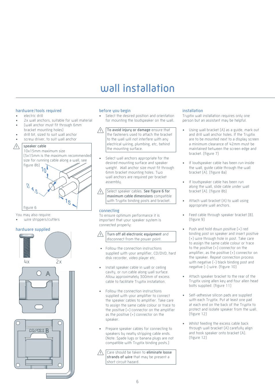 Wall installation, Yy | Krix Tryptix User Manual | Page 6 / 12