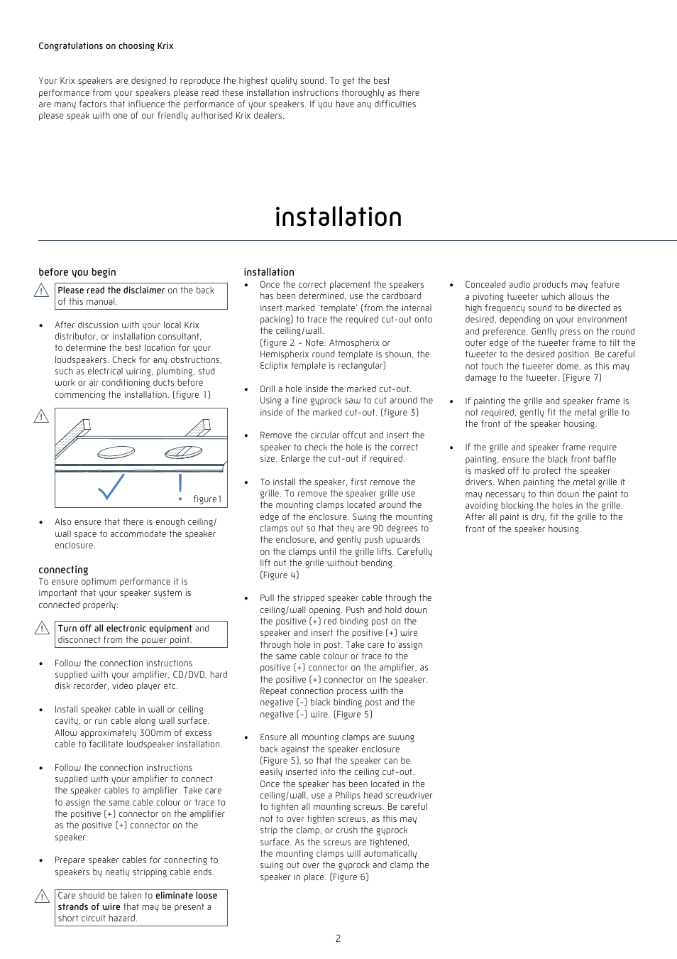 Installation | Krix Atmospherix User Manual | Page 2 / 4