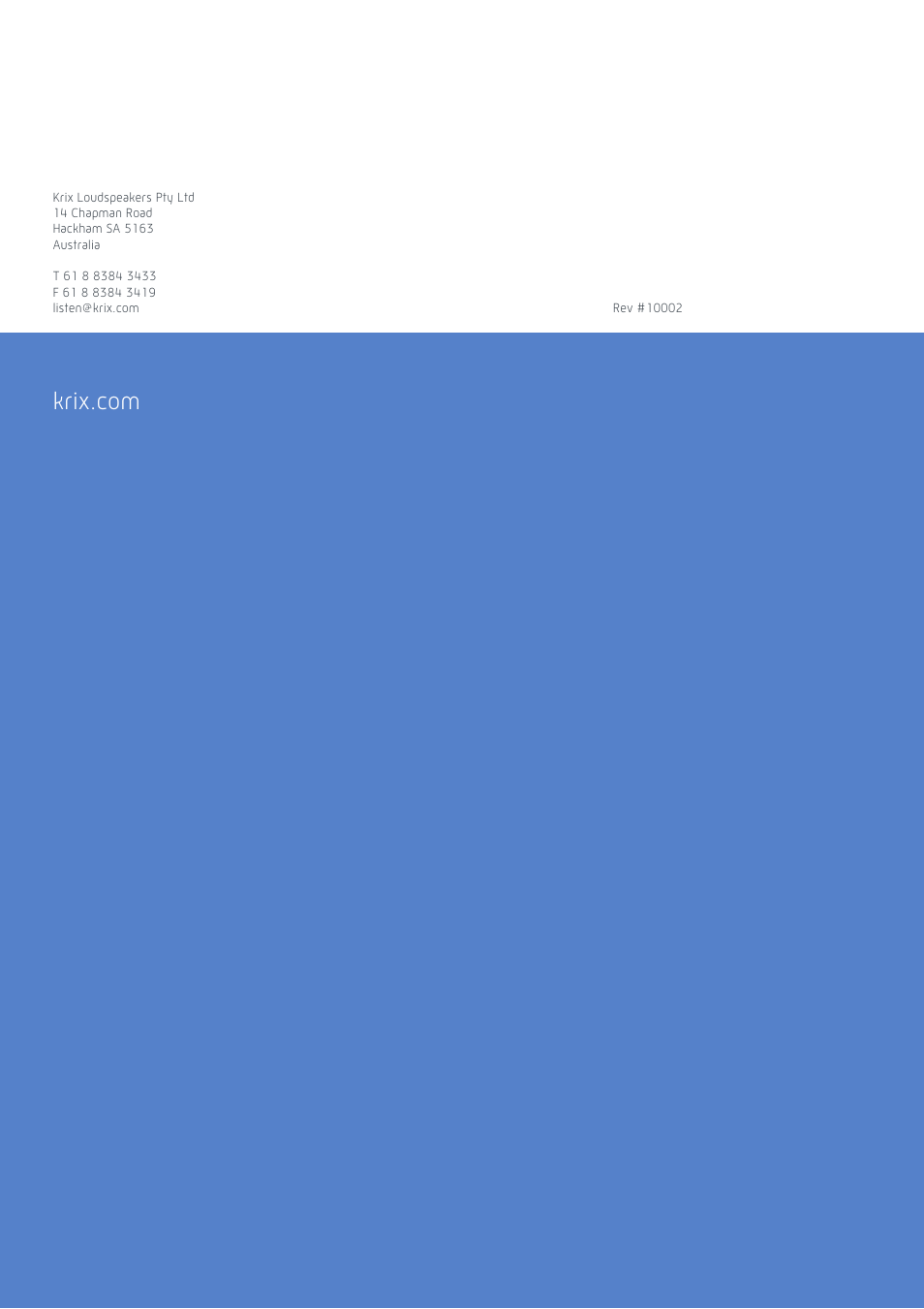 Krix Atmospherix A20 User Manual | Page 8 / 8