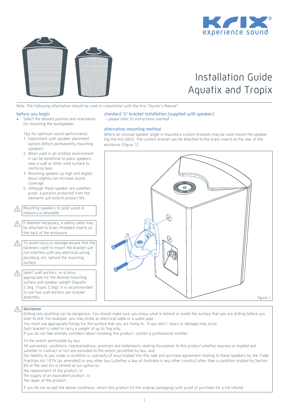 Krix Tropix User Manual | 2 pages
