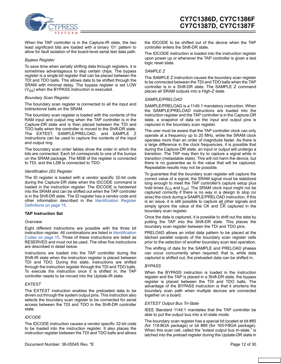 Cypress CY7C1386D User Manual | Page 12 / 30