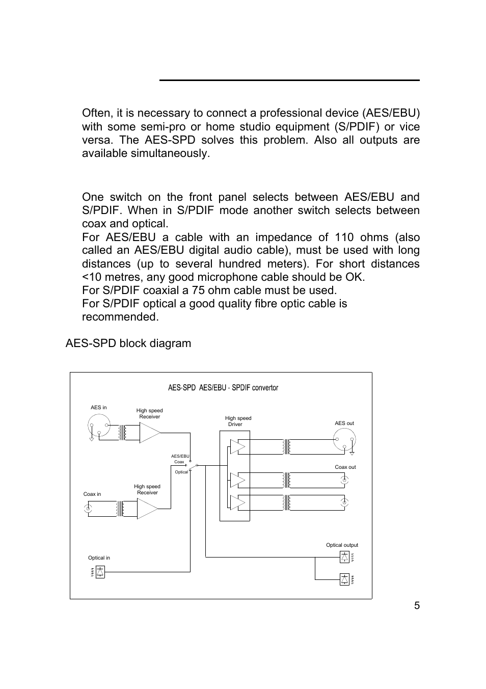 Aes-spd (aes/ebu s/pdif converter), Why use an aes/ebu s/pdif converter, Using the aes-spd | LA Audio CLK - G4 User Manual | Page 7 / 16