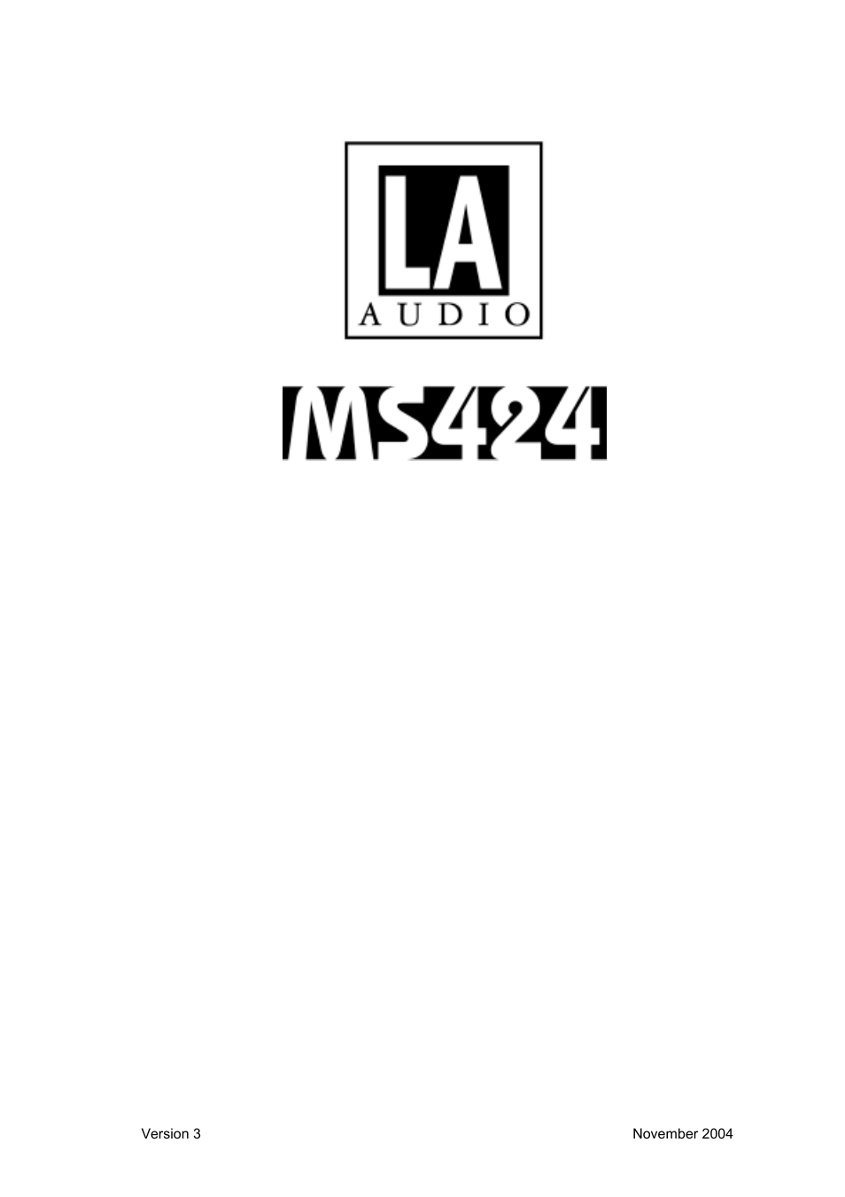 LA Audio MS424 User Manual | 15 pages