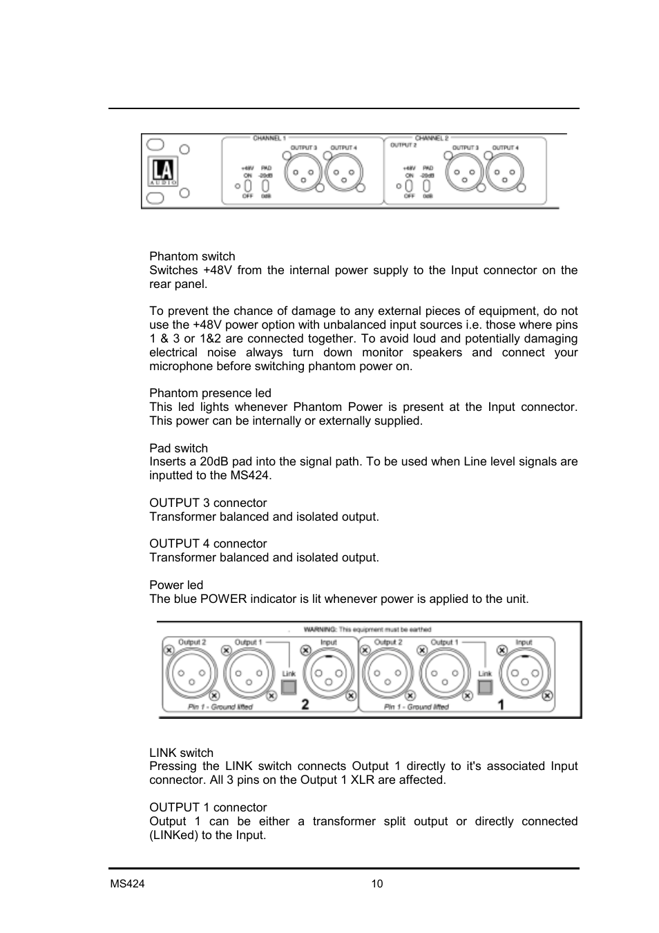 LA Audio MS424 User Manual | Page 10 / 15