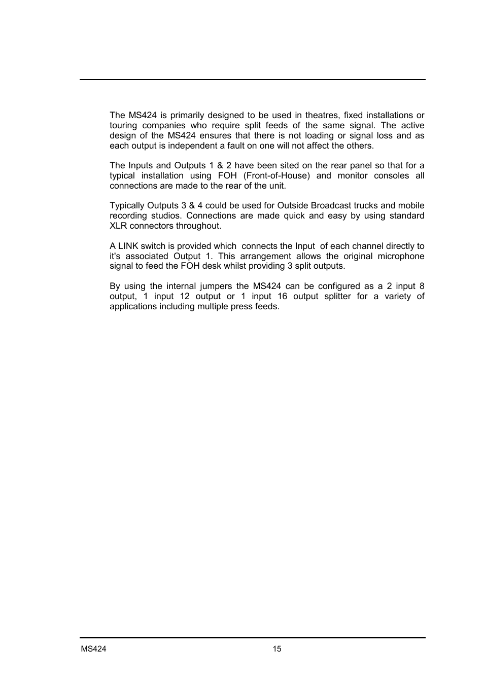 LA Audio MS424 User Manual | Page 15 / 15