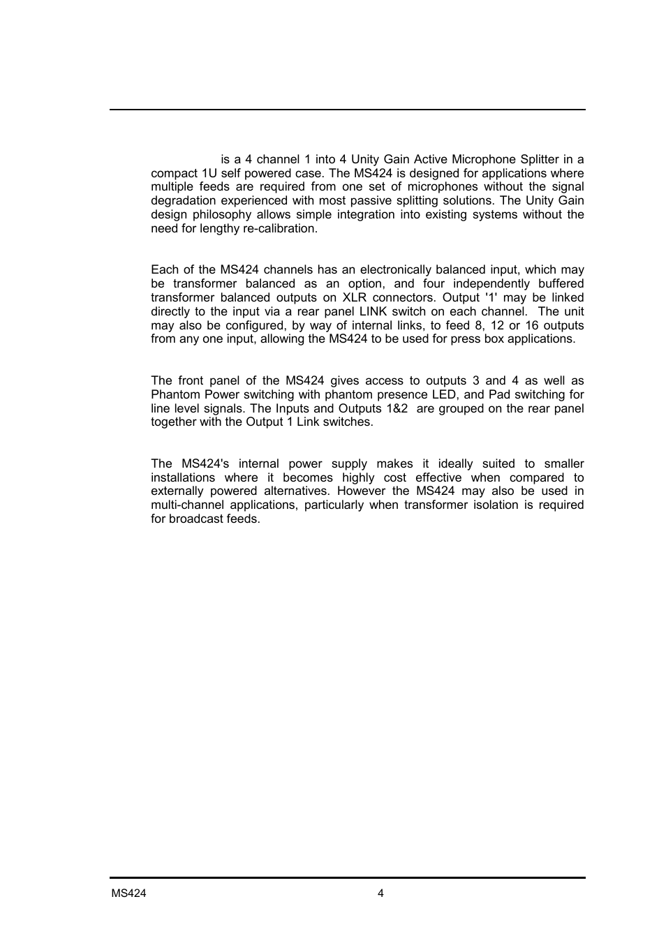 LA Audio MS424 User Manual | Page 4 / 15