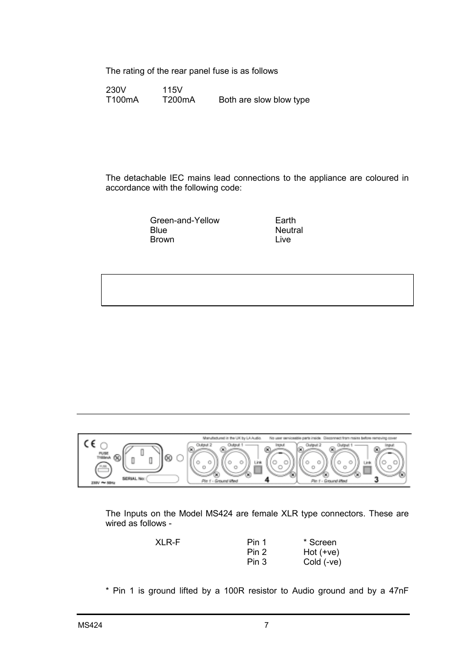 LA Audio MS424 User Manual | Page 7 / 15