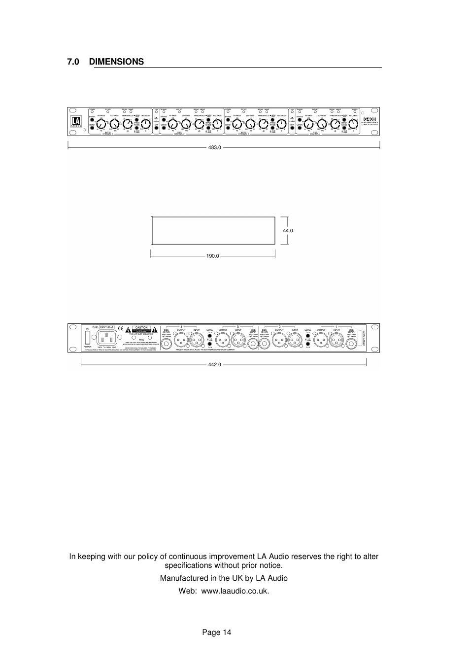 LA Audio G400 User Manual | Page 14 / 14