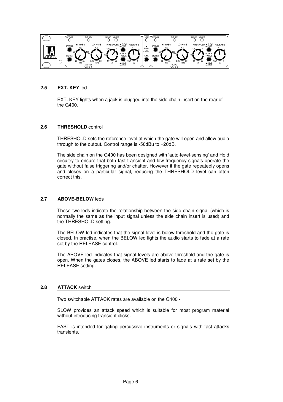 LA Audio G400 User Manual | Page 6 / 14