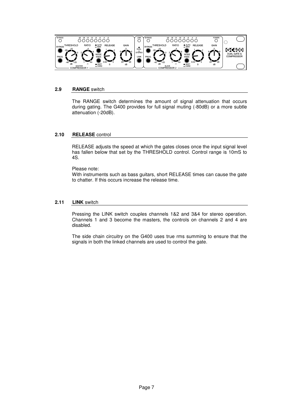 LA Audio G400 User Manual | Page 7 / 14