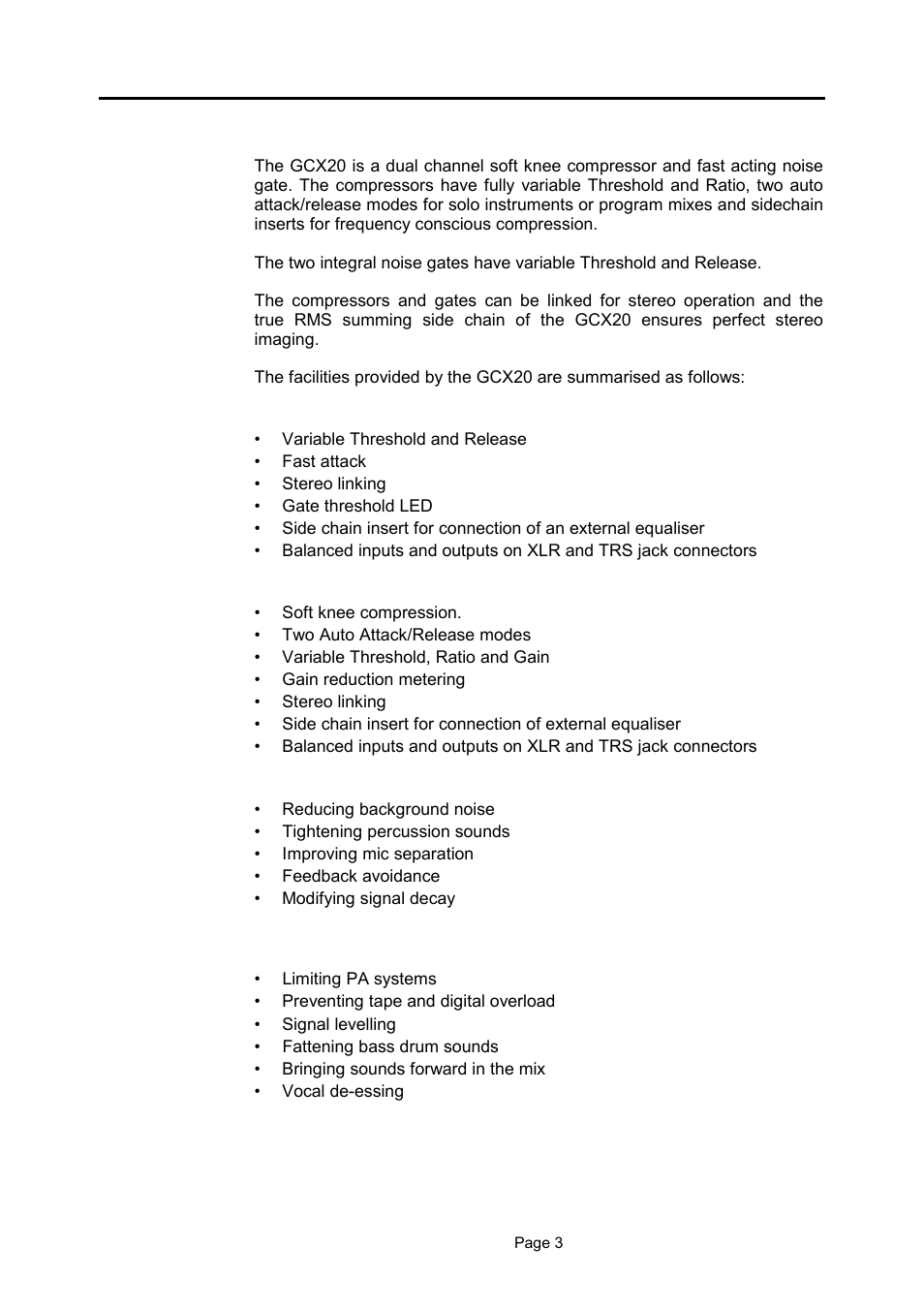 LA Audio GCX20 User Manual | Page 3 / 19